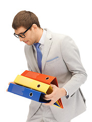 Image showing man with folders