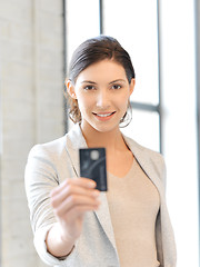 Image showing happy woman with credit card