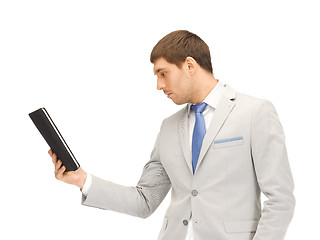 Image showing calm man with tablet pc computer