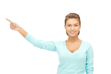 Image showing businesswoman pointing her finger