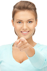 Image showing businesswoman pointing her finger