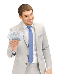 Image showing handsome man with euro cash money