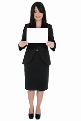 Image showing Woman with blank sign