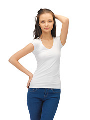 Image showing teenage girl in blank white t-shirt