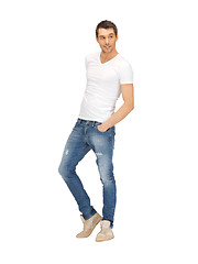 Image showing handsome man in white shirt