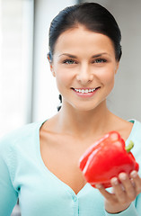 Image showing beautiful woman in the kitchen