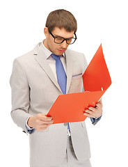 Image showing man with folders