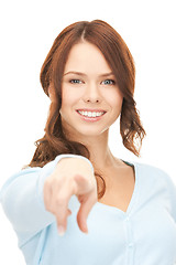 Image showing businesswoman pointing her finger