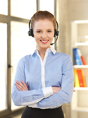 Image showing friendly female helpline operator