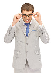 Image showing happy businessman in spectacles