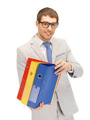 Image showing man with folders