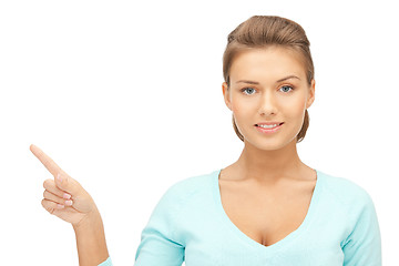 Image showing businesswoman pointing her finger