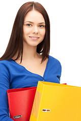 Image showing woman with folders