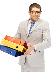 Image showing man with folders