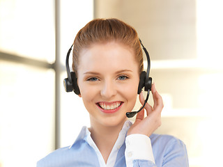 Image showing friendly female helpline operator