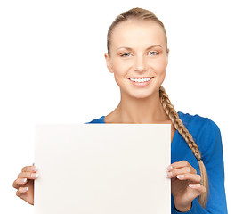 Image showing woman with blank board