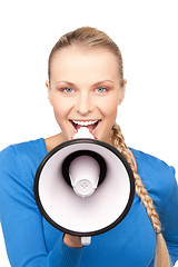 Image showing woman with megaphone