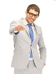 Image showing businessman pointing his finger