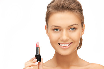 Image showing beautiful woman with lipstick