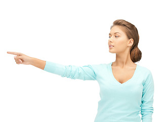 Image showing businesswoman pointing her finger