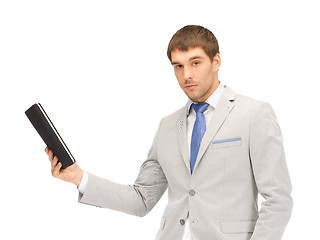 Image showing calm man with tablet pc computer