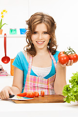 Image showing beautiful woman in the kitchen