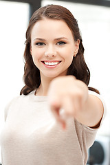 Image showing businesswoman pointing her finger