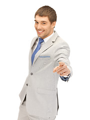 Image showing businessman pointing his finger