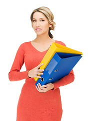 Image showing woman with folders