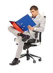 Image showing man with folders