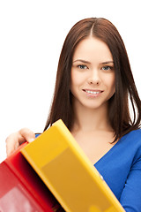 Image showing woman with folders