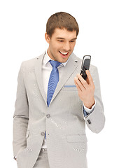 Image showing angry man with cell phone