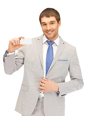 Image showing businessman with business card