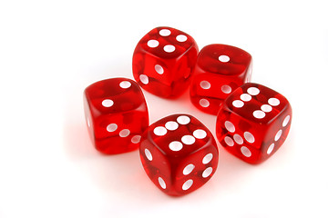 Image showing 5 dice thrown onto the table