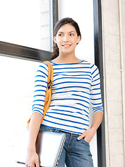 Image showing happy and smiling teenage girl with laptop