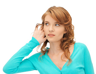 Image showing teenage girl listening gossip