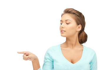 Image showing businesswoman pointing her finger