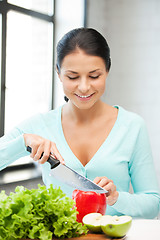 Image showing beautiful woman in the kitchen