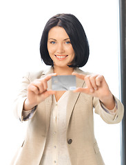 Image showing happy woman with credit card