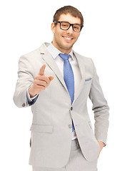 Image showing businessman pointing his finger