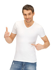 Image showing handsome man in white shirt