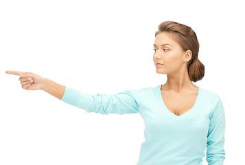 Image showing businesswoman pointing her finger