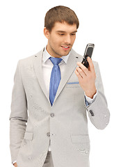 Image showing handsome man with cell phone