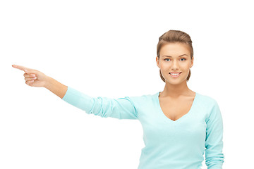 Image showing businesswoman pointing her finger