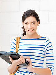 Image showing happy teenage girl with tablet pc computer