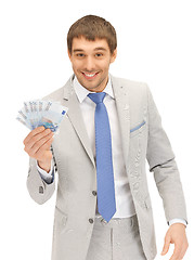 Image showing handsome man with euro cash money