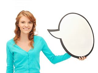 Image showing teenage girl with blank text bubble