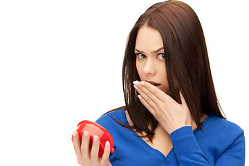 Image showing woman holding alarm clock