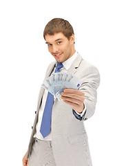 Image showing handsome man with euro cash money