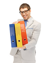 Image showing man with folders